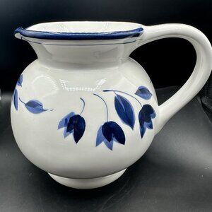 Vtg Blue Tulip Pitcher Home by Target Cottagecore Shabby Chic Farmhouse Kitchen